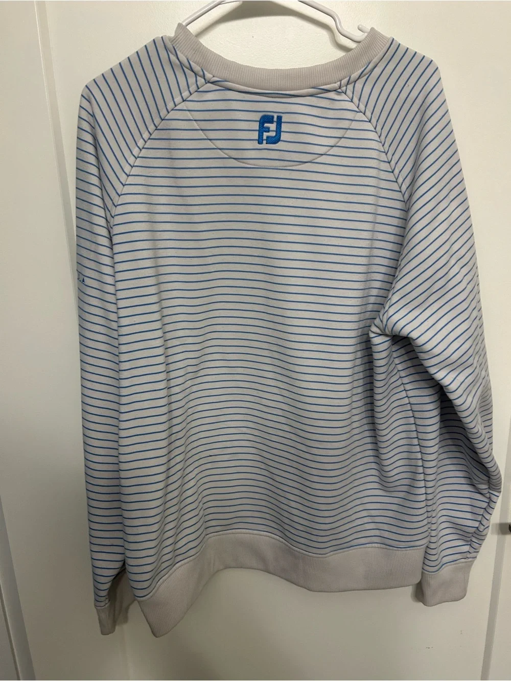 Footjoy Stripped Sleeve Logo Crewneck Sweatshirt
